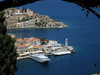 uitzicht op de haven van Symi